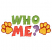 C1: "Who"---Erin Green(Isacord 40 #1510)&#13;&#10;C2: "Me"---Flamingo(Isacord 40 #1020)&#13;&#10;C3: "?"---Wild Iris(Isacord 40 #1032)&#13;&#10;C4: Paws---Canary(Isacord 40 #1124)&#13;&#10;C5: Paw Outlines---Terra Cotta(Isacord 40 #1081)