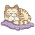 C1: Cushion---Lavender(Isacord 40 #1193)
C2: Cushion Shading---Orchid(Isacord 40 #1255)
C3: Cushion Outlines---Grape(Isacord 40 #1032)
C4: Cat Paws & Face---Linen(Isacord 40 #1071)
C5: Cat Stripes---Flax(Isacord 40 #105