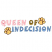 C1: "Queen"---Pink Tulip(Isacord 40 #1115)&#13;&#10;C2: "of"---Tarnished Gold(Isacord 40 #1227)&#13;&#10;C3: "Indecision"---Wedgewood(Isacord 40 #1028)&#13;&#10;C4: Paw Prints---Lemon(Isacord 40 #1167)&#13;&#10;C5: Paw Prints Outline---Pine Bark(Isacord 4