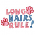 C1: "Hairs" & "!"---Laguna(Isacord 40 #1143)&#13;&#10;C2: "Long" & "Rule"---Heather Pink(Isacord 40 #1117)&#13;&#10;C3: Paw Prints---Azalea Pink(Isacord 40 #1224)&#13;&#10;C4: Paw Prints Outlines---Poinsettia(Isacord 40 #1147)
