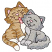 C1: Inner Ears, Nose & Tongue---Petal Pink(Isacord 40 #1225)
C2: Left Kitty Paws, Chest & Tail Tip---Muslin(Isacord 40 #1082)
C3: Left Kitty Dark Stripes & Ears---Palomino(Isacord 40 #1070)
C4: Left Kitty Light Fur---Champagne(I