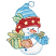 C1: Snowman, Stars, Hat Bauble---White(Isacord 40 #1002)
C2: Snowman Shading---Ice Cap(Isacord 40 #1074)
C3: Hat & Scarf Light Stripes---River Mist(Isacord 40 #1248)
C4: Hat & Scarf Dark Stripes---Crystal Blue(Isacord 40 #1249)&