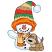 C1: Dog Muzzle & Chest---Oat(Isacord 40 #1127)
C2: Dog & Cap Stripes---Flax(Isacord 40 #1055)
C3: Cap Stripes---Red Berry(Isacord 40 #1246)
C4: Scarf & Cap Stripes---Buttercup(Isacord 40 #1135)
C5: Hat Cuff & Scarf Frin