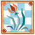 C1: Light Background Checkers---White(Isacord 40 #1002)
C2: Dark Background Checkers---Luster(Isacord 40 #1045)
C3: Center Square Outline---Parchment(Isacord 40 #1066)
C4: Outer Square Frame & Tulip Center---Ashley Gold(Isacord