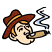 C1: Cigar Label---White(Isacord 40 #1002)
C2: Cigar---Flax(Isacord 40 #1055)
C3: Skin---Shrimp Pink(Isacord 40 #1017)
C4: Hair & Hat Band---Candlelight(Isacord 40 #1137)
C5: Hat---Rust(Isacord 40 #1058)
C6: Out