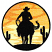 C1: Sky---White(Isacord 40 #1002)&#13;&#10;C2: Sky---Yellow(Isacord 40 #1187)&#13;&#10;C3: Sky---Goldenrod(Isacord 40 #1137)&#13;&#10;C4: Sky---Red Pepper(Isacord 40 #1078)&#13;&#10;C5: Cowboy, Horse & Border---Black(Isacord 40 #1234)