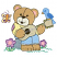 C1: Ears & Center of Flowers---Pink Tulip(Isacord 40 #1115)
C2: Flower Stems---Jalapeno(Isacord 40 #1104)
C3: Flowers & Shirt Patch---Frosted Plum(Isacord 40 #1080)
C4: Rock---Sterling(Isacord 40 #1011)
C5: Flower Stem