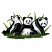 C1: Leaves---Lima Bean(Isacord 40 #1177)
C2: Light Fill---White(Isacord 40 #1002)
C3: Light Fill Shading---Sterling(Isacord 40 #1011)
C4: Panda Outlines---Black(Isacord 40 #1234)
C5: Grass---Grasshopper(Isacord 40 #1176