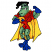 C1: Teeth & Eyes---White(Isacord 40 #1002)
C2: Cape---Canary(Isacord 40 #1124)
C3: Cape Shading---Pumpkin(Isacord 40 #1168)
C4: Boots & Gauntlets---Blue(Isacord 40 #1076)
C5: Frog---Bright Mint(Isacord 40 #1510)