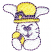 C1: Bunny---White(Isacord 40 #1002)
C2: Hat, Egg & Stamen---Daffodil(Isacord 40 #1135)
C3: Nose, Band, Egg & Outlines---Cachet(Isacord 40 #1080)