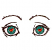 C1: Whites of Eyes---White(Isacord 40 #1002)&#13;&#10;C2: Whites of Eyes Shading---Petal Pink(Isacord 40 #1225)&#13;&#10;C3: Irises---Swiss Ivy(Isacord 40 #1079)&#13;&#10;C4: Iris Shading---Gold Green(Yenmet/ Isamet #Gold and Kelly Green Twilight)&#13;&#1
