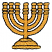 C1: Menorah---Honey Gold(Isacord 40 #1025)&#13;&#10;C2: Menorah Outlines---Charcoal(Isacord 40 #1234)