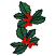 C1: Holly---Lime(Isacord 40 #1176)&#13;&#10;C2: Holly Shading---Bright Green(Isacord 40 #1232)&#13;&#10;C3: Holly Outline---Forest Green(Isacord 40 #1536)&#13;&#10;C4: Berries---Poinsettia(Isacord 40 #1147)