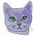 C1: Eyes---Pear(Isacord 40 #1049)&#13;&#10;C2: Eye Shading---Swiss Ivy(Isacord 40 #1079)&#13;&#10;C3: Fur---Sterling(Isacord 40 #1011)&#13;&#10;C4: Fur Highlights---Azure Blue(Isacord 40 #1203)&#13;&#10;C5: Fur Highlights---Amethyst Frost(Isacord 40 #1254