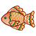 C1: Head & Fin Stripes---Vanilla(Isacord 40 #1022)
C2: Head Fade &  Fin Stripes---Flamingo(Isacord 40 #1020)
C3: Center Body Fade---Light Brass(Isacord 40 #1067)
C4: Fish Stripes---Shrimp(Isacord 40 #1258)
C5: Fin Strip