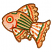 C1: Head & Fin Stripes---White(Isacord 40 #1002)
C2: Body & Fins---Parchment(Isacord 40 #1066)
C3: Fish Fade & Stripes---Apricot(Isacord 40 #1238)
C4: Fish Stripes & Spots---Paprika(Isacord 40 #1021)
C5: Eye & Spot Outl