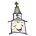 C1: Windows---Crystal Blue(Isacord 40 #1249)
C2: Tongue---Hyacinth(Isacord 40 #1117)
C3: Eave & Steeple Stripe---Jalapeno(Isacord 40 #1104)
C4: Steeple Stripes & Eave Edge---Marsh(Isacord 40 #1209)
C5: Church---Linen(Is