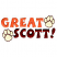 C1: "Great"---Spanish Tile(Isacord 40 #1020)&#13;&#10;C2: Paws---Vanilla(Isacord 40 #1022)&#13;&#10;C3: "Scott" & Paw Print Outlines---Winterberry(Isacord 40 #1035)