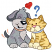 C1: Paws, Belly & Face---Mystik Grey(Isacord 40 #1218)
C2: Dog Spots---Silvery Grey(Isacord 40 #1219)
C3: Dog---Sterling(Isacord 40 #1011)
C4: Dog Tail & Ears---Whale(Isacord 40 #1041)
C5: Dog Collar---Pink Clay(Isacord