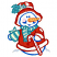 C1: Snow---Ice Cap(Isacord 40 #1074)
C2: Snowman & Trim---White(Isacord 40 #1002)
C3: Hat & Candy Stripes---Carnation(Isacord 40 #1121)
C4: Cheeks---Aura(Isacord 40 #1111)
C5: Berries, Gift & Scarf Stripe---Lemon Frost(