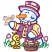 C1: Snowman---White(Isacord 40 #1002)&#13;&#10;C2: Beak, Feet, Egg & Carrot---Candlelight(Isacord 40 #1137)&#13;&#10;C3: Clothes, Eggs & Petals---Aura(Isacord 40 #1111)&#13;&#10;C4: Hat & Vest---Wild Iris(Isacord 40 #1032)&#13;&#10;C5: Eggs, Clothes, Bird