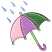 C1: Raindrops---Oxford(Isacord 40 #1222)&#13;&#10;C2: Umbrella---Spring Frost(Isacord 40 #1047)&#13;&#10;C3: Umbrella Outlines & Right Section---Pear(Isacord 40 #1049)&#13;&#10;C4: Handle & Center Section---Lavender(Isacord 40 #1193)&#13;&#10;C5: Left Sec