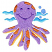 C1: Water Waves---Spearmint(Isacord 40 #1204)&#13;&#10;C2: Tentacles---Lemon(Isacord 40 #1167)&#13;&#10;C3: Octopus Spots---Candlelight(Isacord 40 #1137)&#13;&#10;C4: Octopus---Lavender(Isacord 40 #1193)&#13;&#10;C5: Eyes & Smile---Wild Iris(Isacord 40 #1