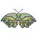 C1: Wings---Light Brass(Isacord 40 #1067)
C2: Wing Fading---Bright Mint(Isacord 40 #1510)
C3: Wing Stripes---Jalapeno(Isacord 40 #1104)
C4: Antennas & Wings Detail---Caribbean(Isacord 40 #1090)
C5: Wings Outlines---Lime
