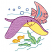 C1: Water Lines---Aqua(Isacord 40 #1204)
C2: Bubbles---White(Isacord 40 #1002)
C3: Bubbles Outlines---Reef Blue(Isacord 40 #1196)
C4: Fish---Pink Tulip(Isacord 40 #1115)
C5: Fish Stripes---Island Waters(Isacord 40 #1045