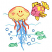C1: Water---Aqua(Isacord 40 #1204)
C2: Background Feelers---Oxford(Isacord 40 #1222)
C3: Middle Feelers---Ice Cap(Isacord 40 #1074)
C4: Foreground Feelers---Melon(Isacord 40 #1259)
C5: Jelly Fish---Daffodil(Isacord 40 #
