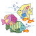 C1: Water---Aqua(Isacord 40 #1204)
C2: Angel Fish Stripes---Oxford(Isacord 40 #1222)
C3: Angel Fish, Fins & Stripes---Daffodil(Isacord 40 #1135)
C4: Little Fish---Yellow Bird(Isacord 40 #1124)
C5: Little Fish Outlines--