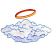 C1: Cloud---Eggshell(Isacord 40 #1071)
C2: Cloud Shading---Ice Cap(Isacord 40 #1074)
C3: Cloud Outline---Crystal Blue(Isacord 40 #1249)
C4: Halo---Daisy(Isacord 40 #1187)
C5: Halo---Liberty Gold(Isacord 40 #1025)