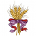C1: Wheat---Parchment(Isacord 40 #1066)&#13;&#10;C2: Wheat Shading---Gold(Isacord 40 #1185)&#13;&#10;C3: Wheat Outlines---Light Cocoa(Isacord 40 #1158)&#13;&#10;C4: Inside Ribbon---Blossom(Isacord 40 #1257)&#13;&#10;C5: Inside Ribbon Shading---Rio Red(Isa