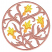 C1: Flowers---Light Brass(Isacord 40 #1067)&#13;&#10;C2: Sepals---Candlelight(Isacord 40 #1137)&#13;&#10;C3: Leaves, Stems & Frame---Teaberry(Isacord 40 #1213)