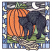 C1: Cat---Navy(Isacord 40 #1044)
C2: Dark Grass---Lima Bean(Isacord 40 #1177)
C3: Light Grass---Kiwi(Isacord 40 #1104)
C4: Pumpkin---Clay(Isacord 40 #1021)
C5: Light Sky---Mystik Grey(Isacord 40 #1218)
C6: Dark
