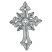 C1: Cross---Saturn Grey(Isacord 40 #1236)
C2: Cross Shading---Smoke(Isacord 40 #1219)
C3: Design Outlines---Dark Pewter(Isacord 40 #1220)
C4: Shimmers---Silver Metallic(Yenmet/ Isamet #7009)