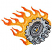 C1: Flame---Goldenrod(Isacord 40 #1137)&#13;&#10;C2: Flame---Red Pepper(Isacord 40 #1078)&#13;&#10;C3: Gear---Cobblestone(Isacord 40 #1219)&#13;&#10;C4: Highlights---Buttercream(Isacord 40 #1022)&#13;&#10;C5: Gear Shading---Silver(Isacord 40 #1236)&#13;&#
