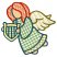 C1: Skin---Shrimp(Isacord 40 #1258)
C2: Harp---Buttercup(Isacord 40 #1135)
C3: Hair---Clay(Isacord 40 #1021)
C4: Wings & Hem---Marsh(Isacord 40 #1209)
C5: Robe---Kiwi(Isacord 40 #1104)
C6: Hair Outlines---Terra