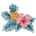C1: Leaves---Luster(Isacord 40 #1045)&#13;&#10;C2: Leaves Shading---Scotty Green(Isacord 40 #1503)&#13;&#10;C3: Pineapple---Parchment(Isacord 40 #1066)&#13;&#10;C4: Pineapple Shading---Apricot(Isacord 40 #1238)&#13;&#10;C5: Leaves Outlines---Evergreen(Isa