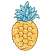 C1: Pineapple---Parchment(Isacord 40 #1066)&#13;&#10;C2: Pineapple Shading---Goldenrod(Isacord 40 #1137)&#13;&#10;C3: Pineapple Outlines---Golden Grain(Isacord 40 #1126)&#13;&#10;C4: Leaves---Luster(Isacord 40 #1045)&#13;&#10;C5: Leaf Shading & Outlines--