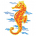 C1: Water---Oxford(Isacord 40 #1222)
C2: Dark Water---Crystal Blue(Isacord 40 #1249)
C3: Seahorse Middle---Goldenrod(Isacord 40 #1137)
C4: Seahorse---Light Brass(Isacord 40 #1067)
C5: Spots---Persimmon(Isacord 40 #1188)