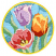 C1: Background---Deep Aqua(Isacord 40 #1046)&#13;&#10;C2: Background---Aqua(Isacord 40 #1204)&#13;&#10;C3: Stems & Leaves---Jalapeno(Isacord 40 #1104)&#13;&#10;C4: Leaves---Pear(Isacord 40 #1049)&#13;&#10;C5: Bottom Tulip---Heather Pink(Isacord 40 #1117)&