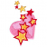 C1: Heart---Impatience(Isacord 40 #1111)
C2: Heart Shading---Garden Rose(Isacord 40 #1109)
C3: Heart Outlines---Soft Pink(Isacord 40 #1224)
C4: Stars---Daffodil(Isacord 40 #1135)
C5: Star Shading---Goldenrod(Isacord 40