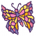 C1: Pale Yellow Wings---Buttercup(Isacord 40 #1135)&#13;&#10;C2: Gold Wings---Mimosa(Isacord 40 #1185)&#13;&#10;C3: Pink Wings---Rose(Isacord 40 #1256)&#13;&#10;C4: Dark Pink Wings & Body---Heather Pink(Isacord 40 #1117)&#13;&#10;C5: Purple Wings & Body--
