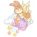 C1: Cloud & Star---White(Isacord 40 #1002)
C2: Cloud & Star Shading---Ice Cap(Isacord 40 #1074)
C3: Cloud & Star Outlines---Oxford(Isacord 40 #1222)
C4: Bunny---Linen(Isacord 40 #1071)
C5: Bunny Body---Meringue(Isacord