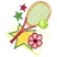 C1: Net & Ball---Sour Apple - neon(Isacord 40 #1187)&#13;&#10;C2: Racket Wires & Balls---Erin Green(Isacord 40 #1510)&#13;&#10;C3: Ball Seams---Cream(Isacord 40 #1071)&#13;&#10;C4: Star & Racket Head---Daffodil(Isacord 40 #1135)&#13;&#10;C5: Star & Racket