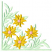 C1: Stems, Leaves & Border---Spanish Moss(Isacord 40 #1063)
C2: Petals---Light Brass(Isacord 40 #1067)
C3: Centers---Hyacinth(Isacord 40 #1117)