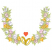 C1: Wreath---Jalapeno(Isacord 40 #1104)
C2: Band Shading---Light Brass(Isacord 40 #1067)
C3: Bands---Daffodil(Isacord 40 #1135)
C4: Band Outlines---Army Drab(Isacord 40 #1209)
C5: Heart---Melon(Isacord 40 #1259)