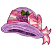 C1: Inside Hat---Easter Purple(Isacord 40 #1255)&#13;&#10;C2: Inside Hat Shading---Violet(Isacord 40 #1031)&#13;&#10;C3: Hat---Impatience(Isacord 40 #1111)&#13;&#10;C4: Hat Shading---Wild Iris(Isacord 40 #1032)&#13;&#10;C5: Ribbon Stripe---Muslin(Isacord