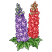 C1: Sepals & Stems---Spring Frost(Isacord 40 #1047)
C2: Leaves---Bright Mint(Isacord 40 #1510)
C3: Leaf Shading---Green Grass(Isacord 40 #1051)
C4: Leaf Outlines---Evergreen(Isacord 40 #1208)
C5: Left Flowers---Lavender